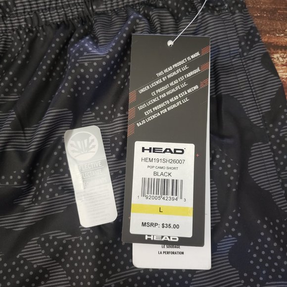 HEAD Men's Pop Camo Athletic Short - Black Camo - Picture 3 of 9